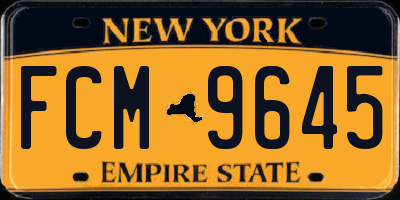 NY license plate FCM9645