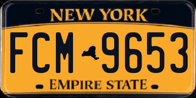 NY license plate FCM9653