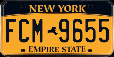 NY license plate FCM9655
