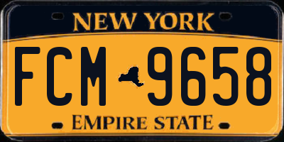 NY license plate FCM9658