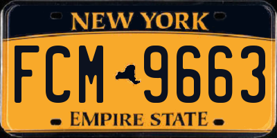 NY license plate FCM9663