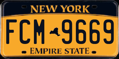 NY license plate FCM9669