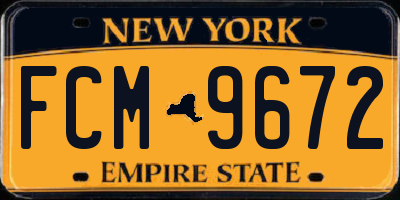NY license plate FCM9672