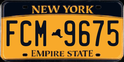 NY license plate FCM9675