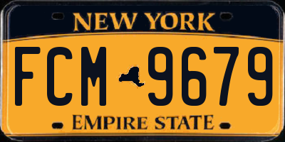 NY license plate FCM9679