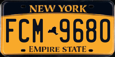 NY license plate FCM9680