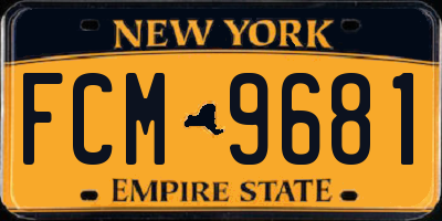 NY license plate FCM9681