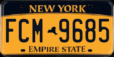 NY license plate FCM9685