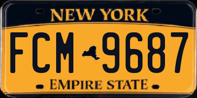 NY license plate FCM9687
