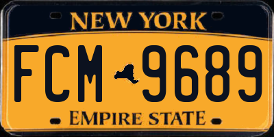 NY license plate FCM9689