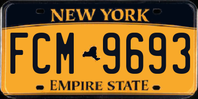 NY license plate FCM9693
