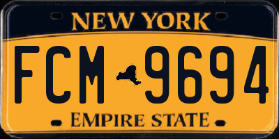 NY license plate FCM9694
