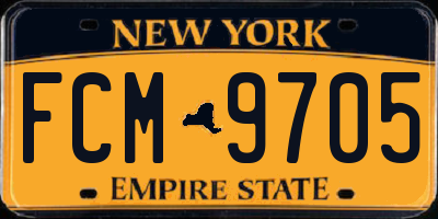 NY license plate FCM9705