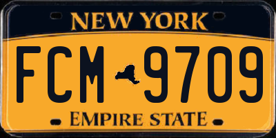 NY license plate FCM9709