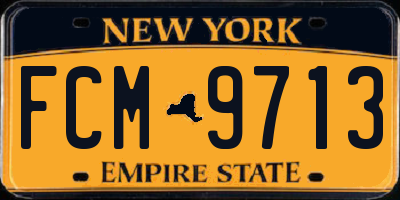 NY license plate FCM9713
