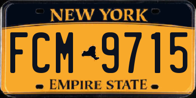 NY license plate FCM9715