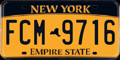 NY license plate FCM9716