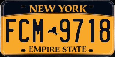 NY license plate FCM9718