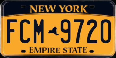 NY license plate FCM9720