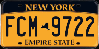 NY license plate FCM9722