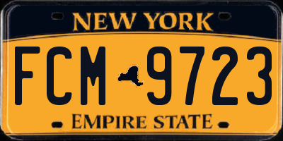 NY license plate FCM9723