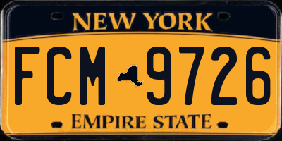NY license plate FCM9726