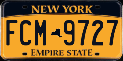 NY license plate FCM9727