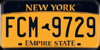 NY license plate FCM9729