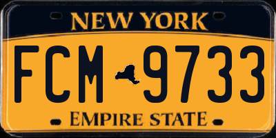 NY license plate FCM9733
