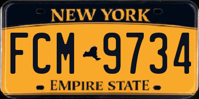 NY license plate FCM9734