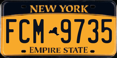 NY license plate FCM9735