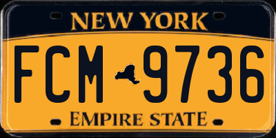 NY license plate FCM9736