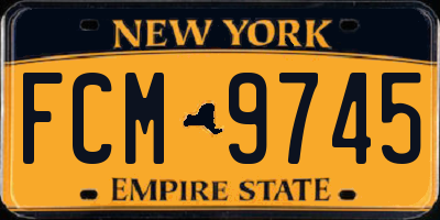 NY license plate FCM9745