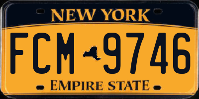 NY license plate FCM9746