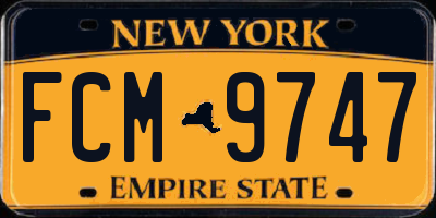 NY license plate FCM9747