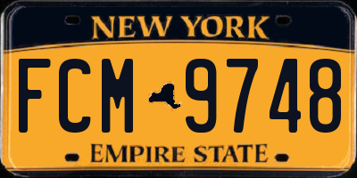 NY license plate FCM9748
