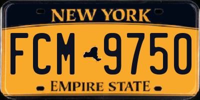 NY license plate FCM9750