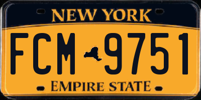 NY license plate FCM9751
