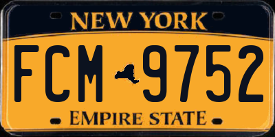 NY license plate FCM9752