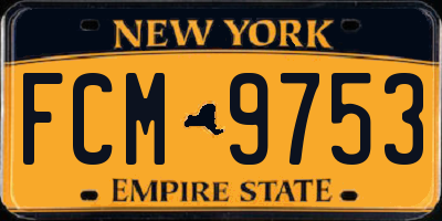 NY license plate FCM9753