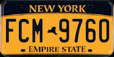 NY license plate FCM9760