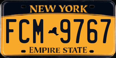 NY license plate FCM9767