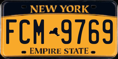 NY license plate FCM9769