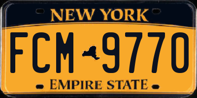 NY license plate FCM9770