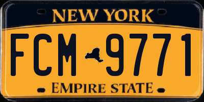 NY license plate FCM9771
