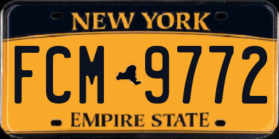 NY license plate FCM9772