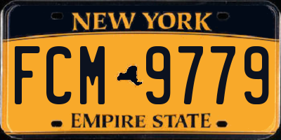 NY license plate FCM9779