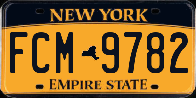 NY license plate FCM9782