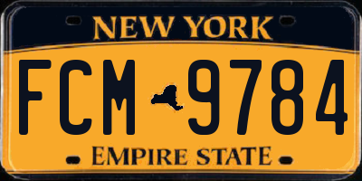 NY license plate FCM9784