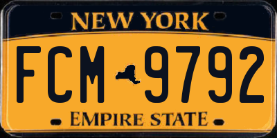 NY license plate FCM9792